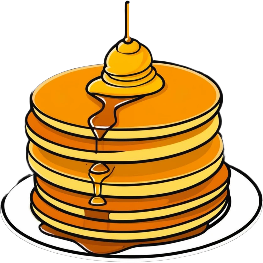 stack of pancakes with honey and fruit emoji
