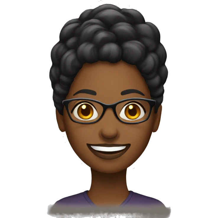 A black woman with glasses and smile elusive-mysterious emoji