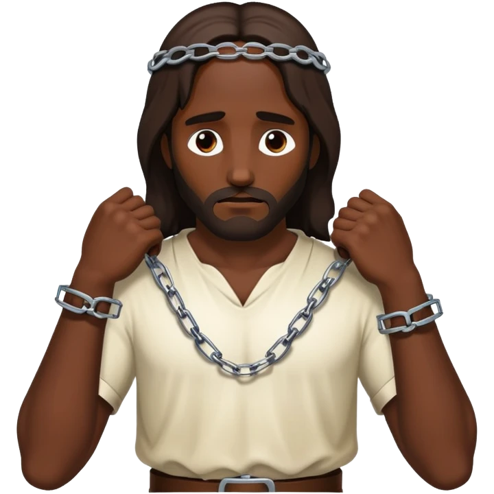 Dark skin christ Jesus in handcuffs  emoji