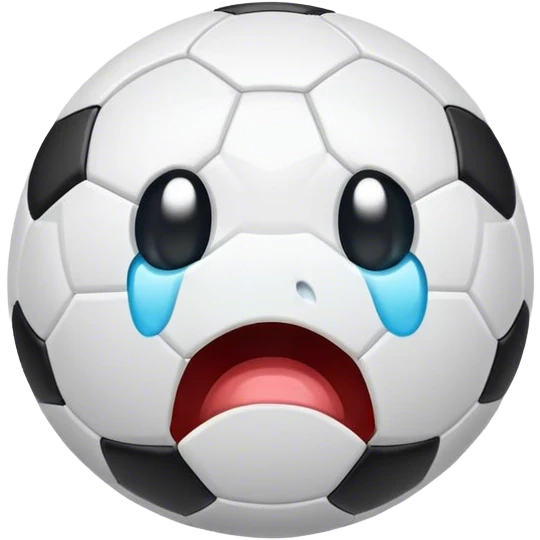 Crying soccer ball emoji