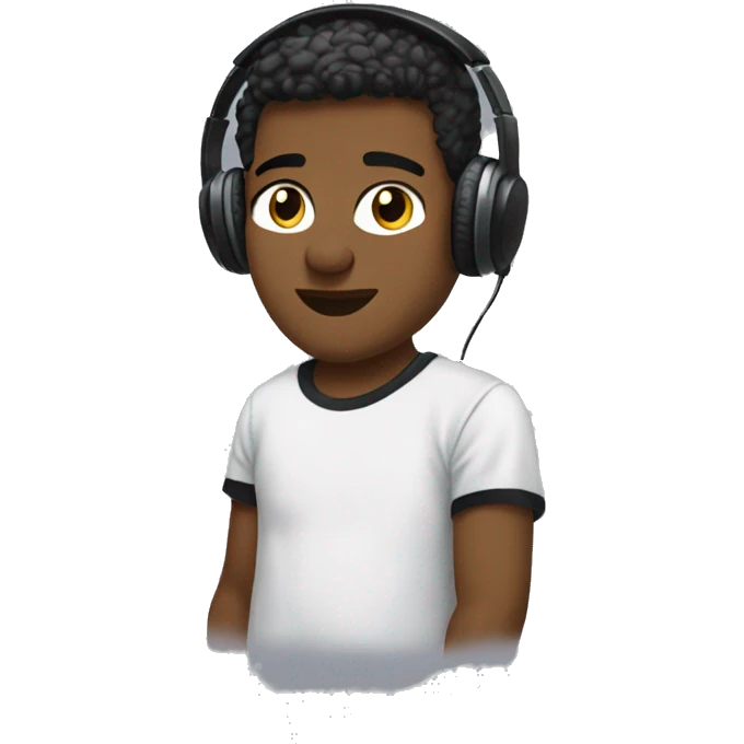 Austin mathews in a t-shirt listening to music emoji