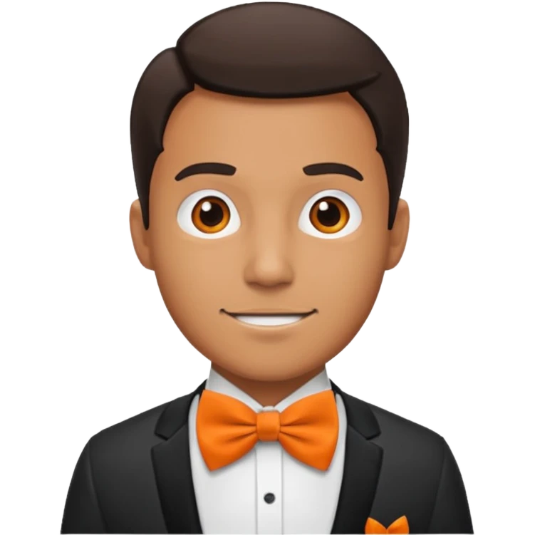 a bold man with orange bowtie emoji