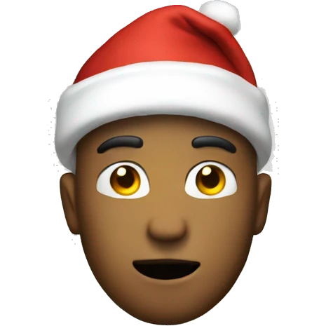 man in santa hat mad geeked emoji
