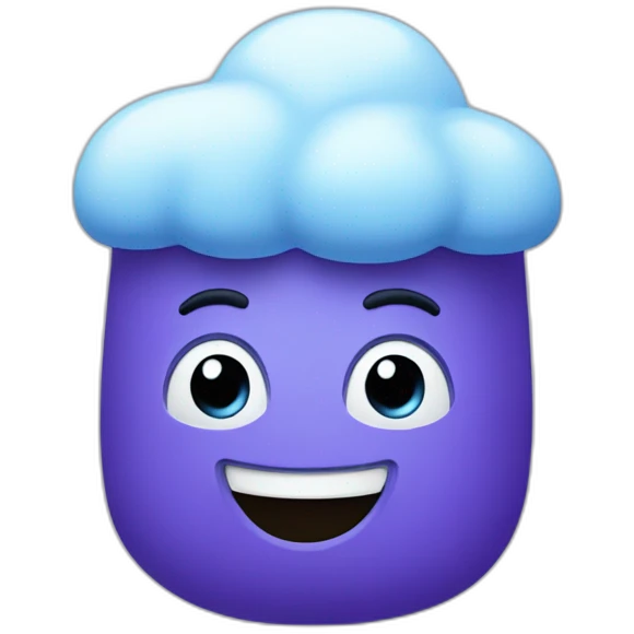 A living marshmallow in a purple-blue shade. emoji