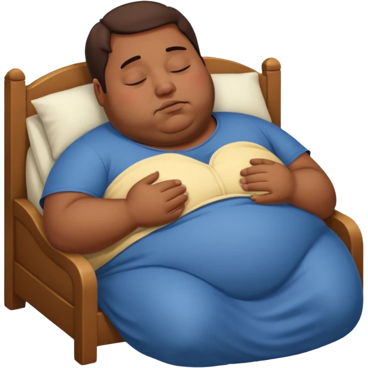 Obese brown man sleeping  emoji