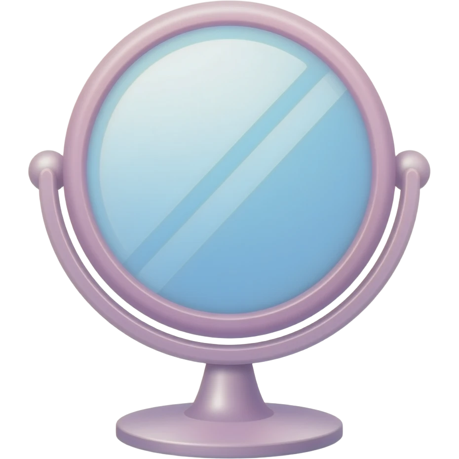 mirror with soft glow, minimal vector, pastel colors emoji