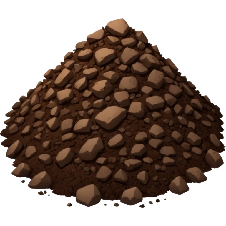 pile of soil with smaller pieces only emoji