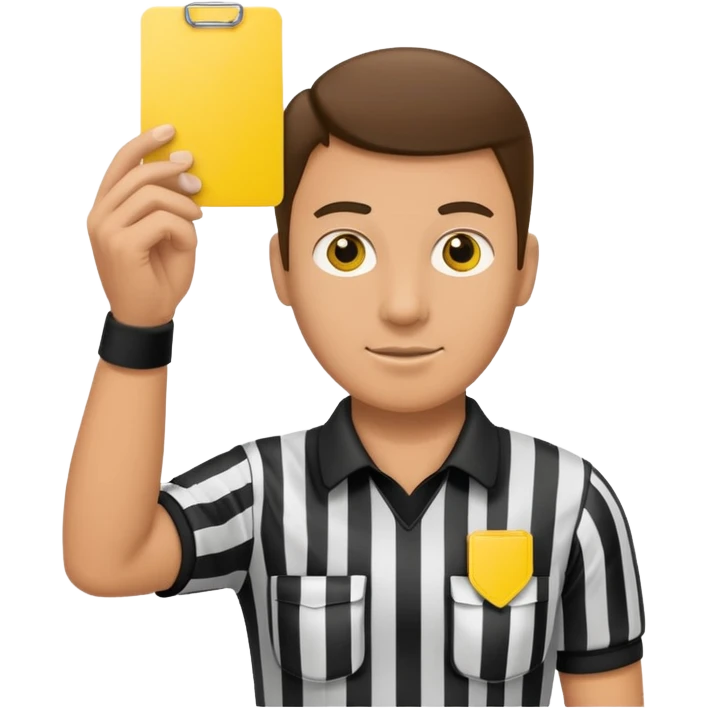 referee holding yellow card emoji