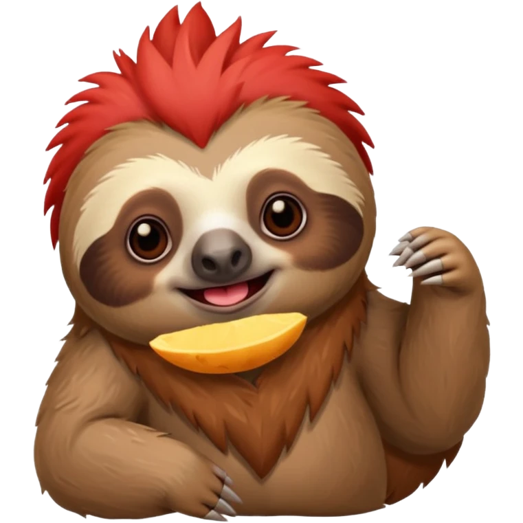 sloth with a red mohican emoji