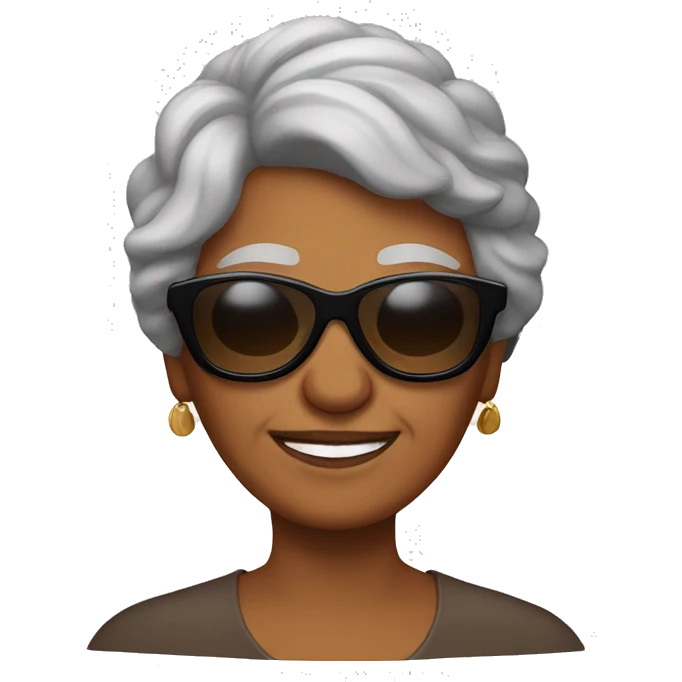 brown grandma with cool sunglasses emoji