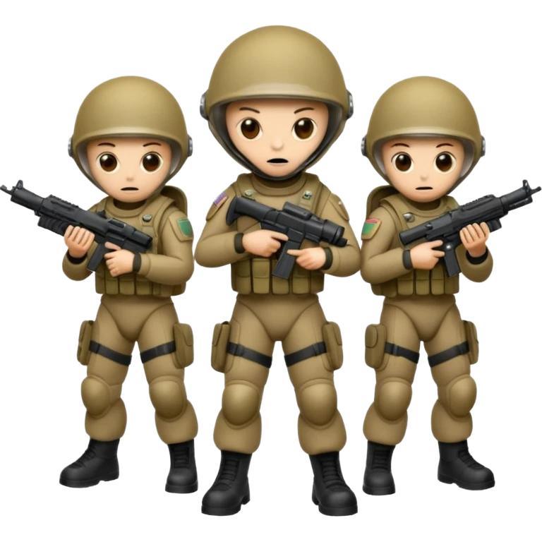 3 soldier vs alien.  2025 usa emoji