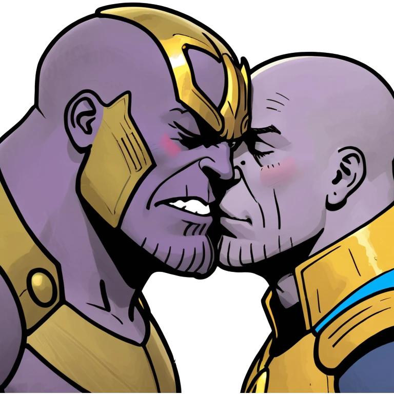 Make thanos making a kissing face  emoji
