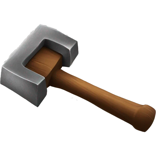 Mad hammer with angry face on it emoji