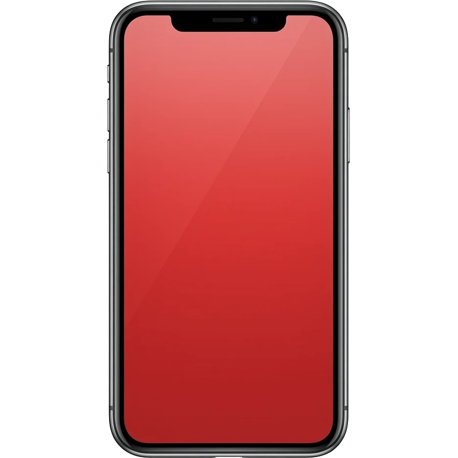 iphone with all red screen emoji