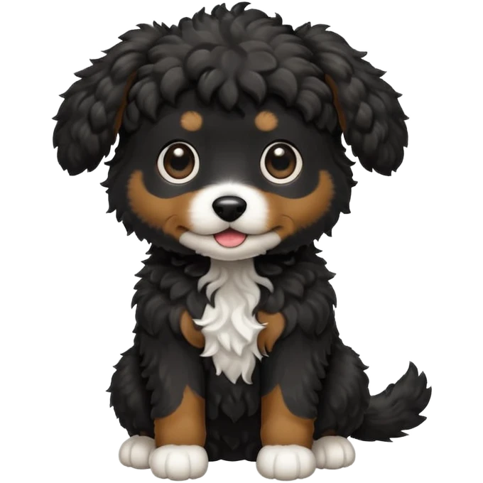 small black curly dog emoji