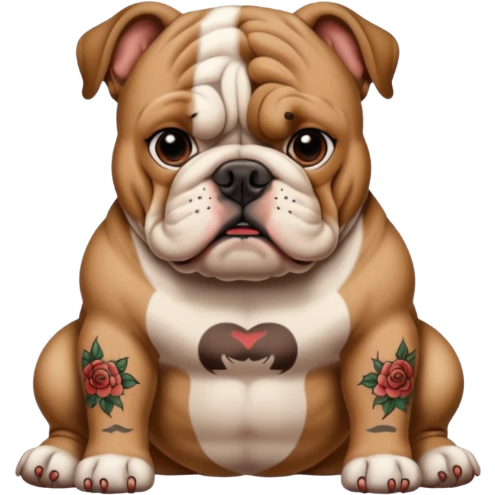 bulldog with tattoos emoji