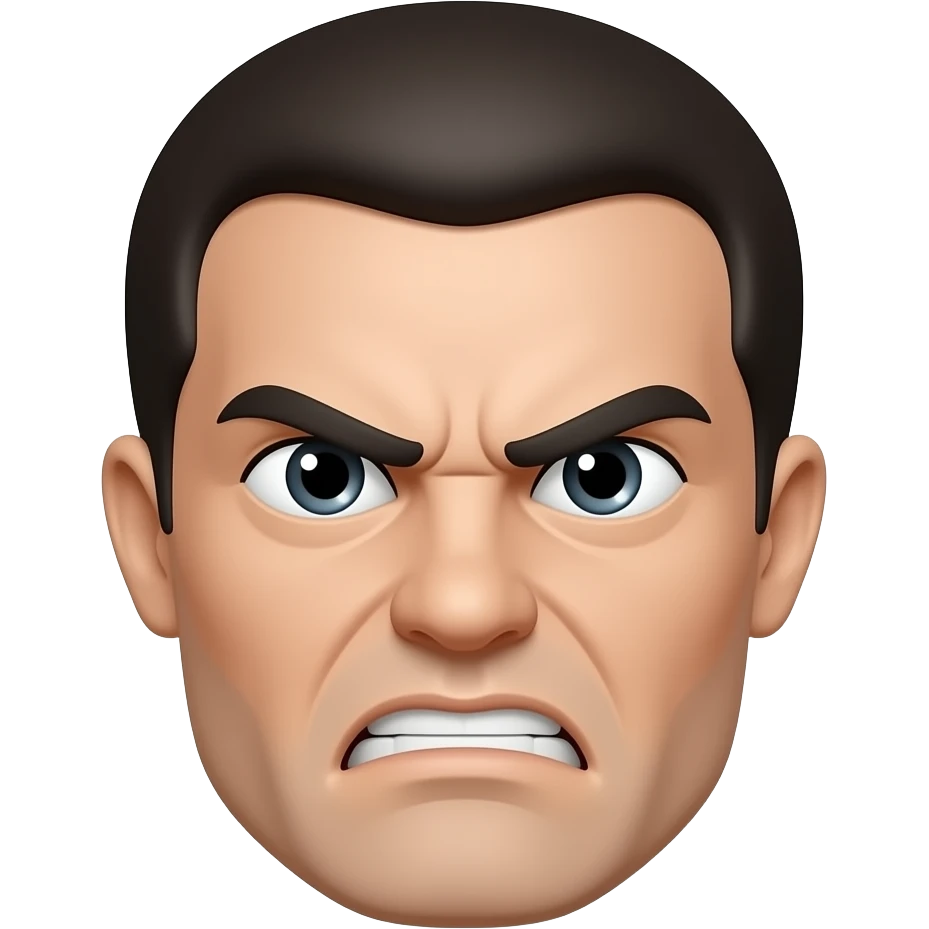 very steep eyebrows with anger furrowed emoji