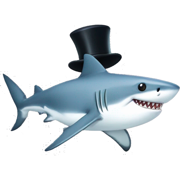 shark with tophat emoji