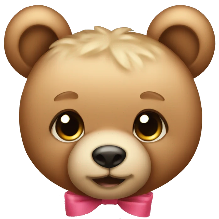 teddy bear with lashes and bow on ears  emoji