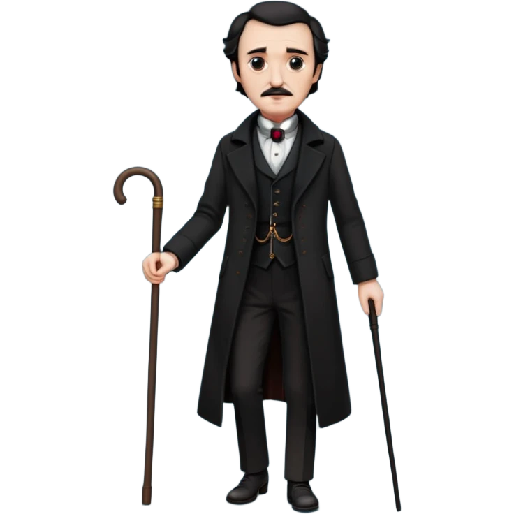 full length edgar allan poe  walking emoji
