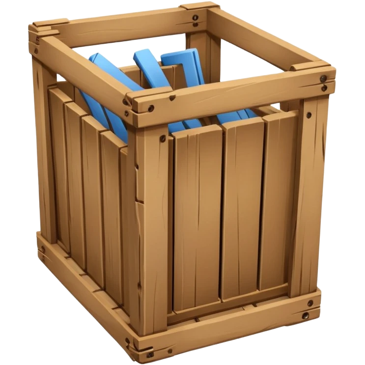 empty small wooden crate, emoji