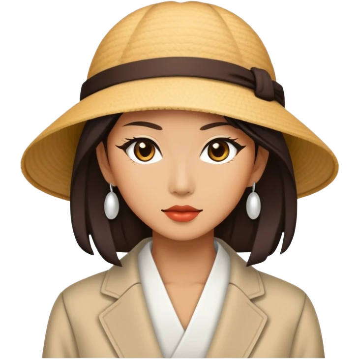 Stylish Japanese woman in trendy fashion emoji