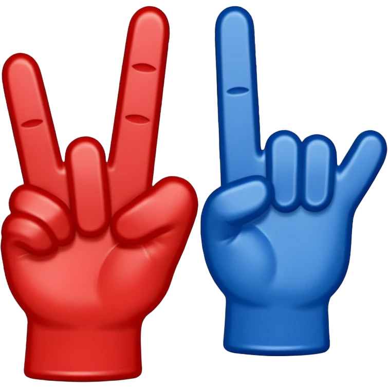 foam 1 finger blue (#00A3E0) and red (#F9423A) emoji