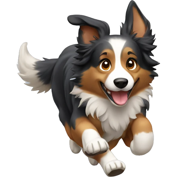 Aussie shepherd running  emoji