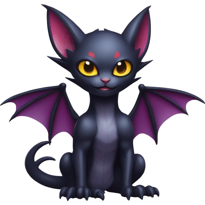 Cool Cute Edgy Chibi Bat-Cat-Noivern-Noibat-Litten-Pokémon-Fakémon-hybrid emoji