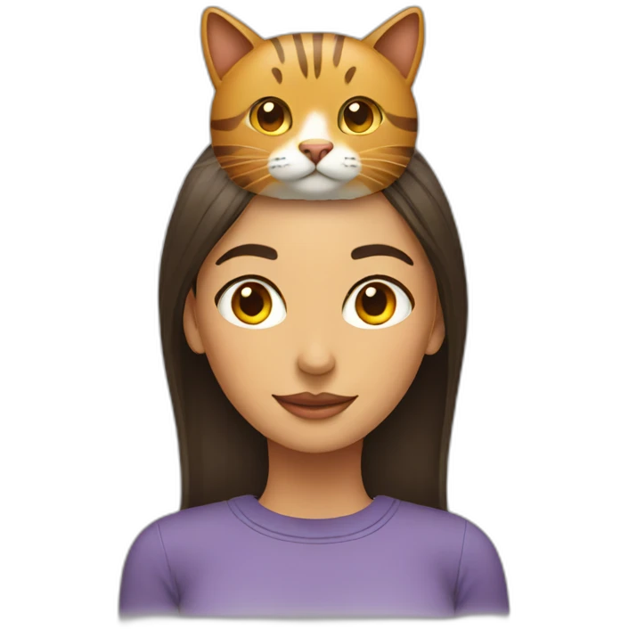 Woman with cat on head emoji