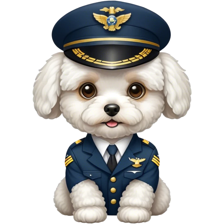 White Maltipoo airplane pilot emoji