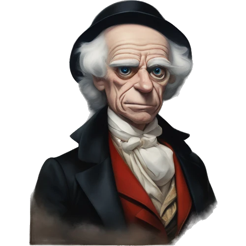 Uncle Scrooge in Dior Gucci Hermes leather straps, oil paint, mysterious eyes, intricate lips, masterpiece portrait , odd perspective, beautiful, desirable, logical emoji