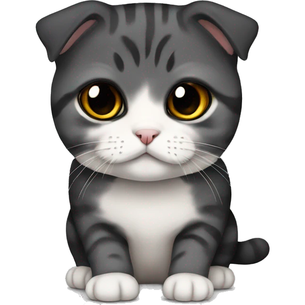 Scottish fold cat black emoji