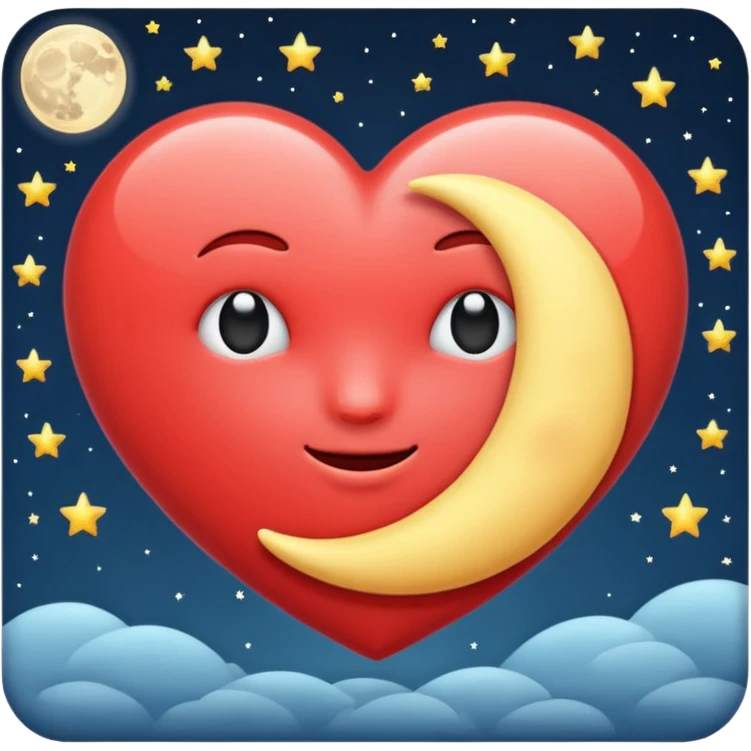 Heart and moon emoji emoji