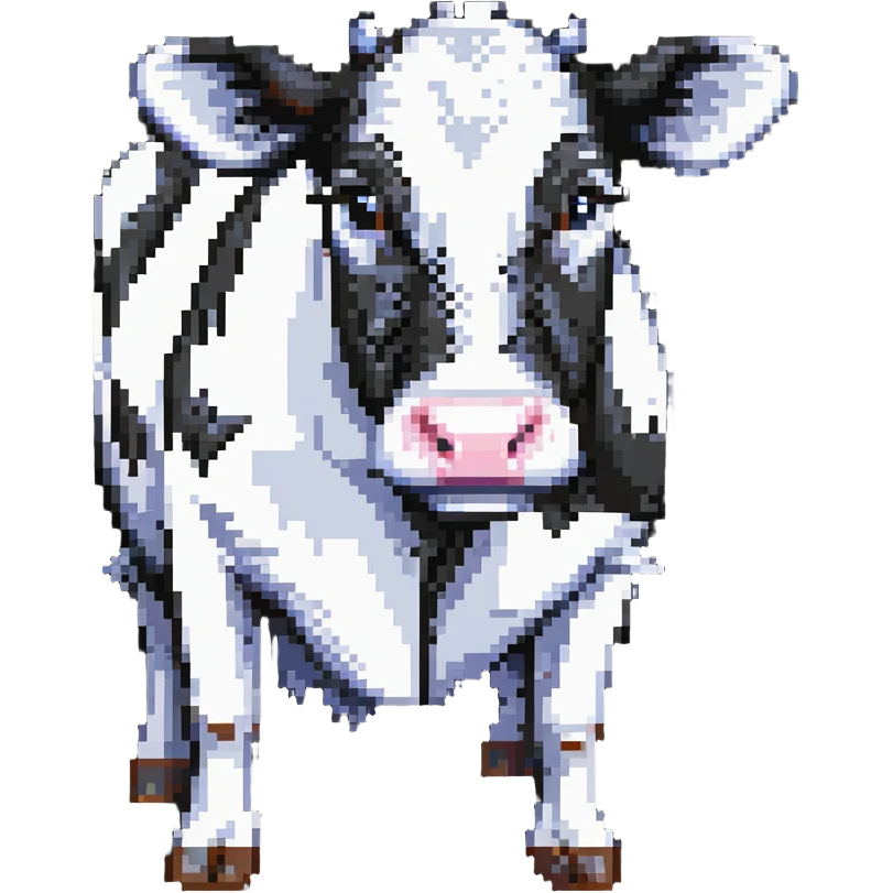 dairy cow with black and white spots emoji