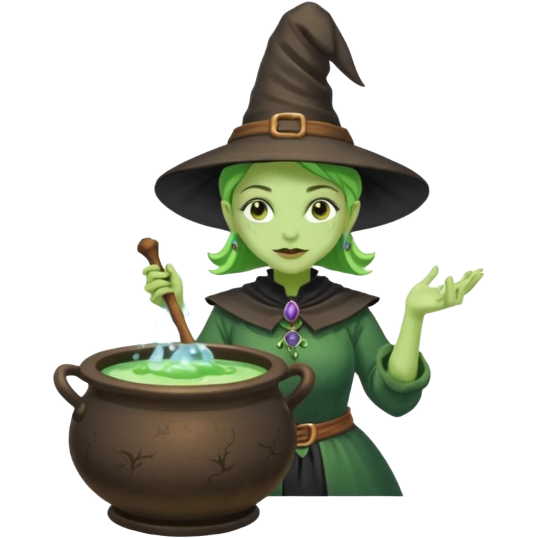 green witch cooking potion emoji