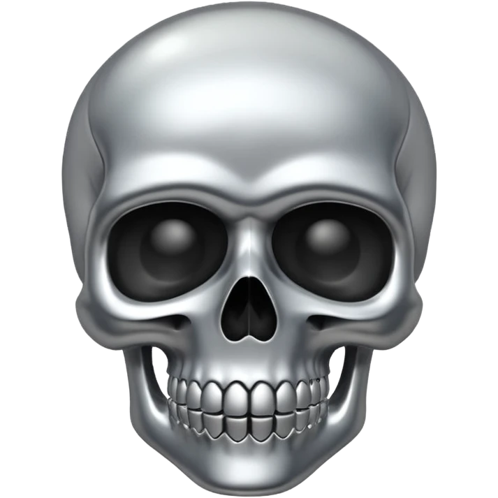 silver chrome scull emoji