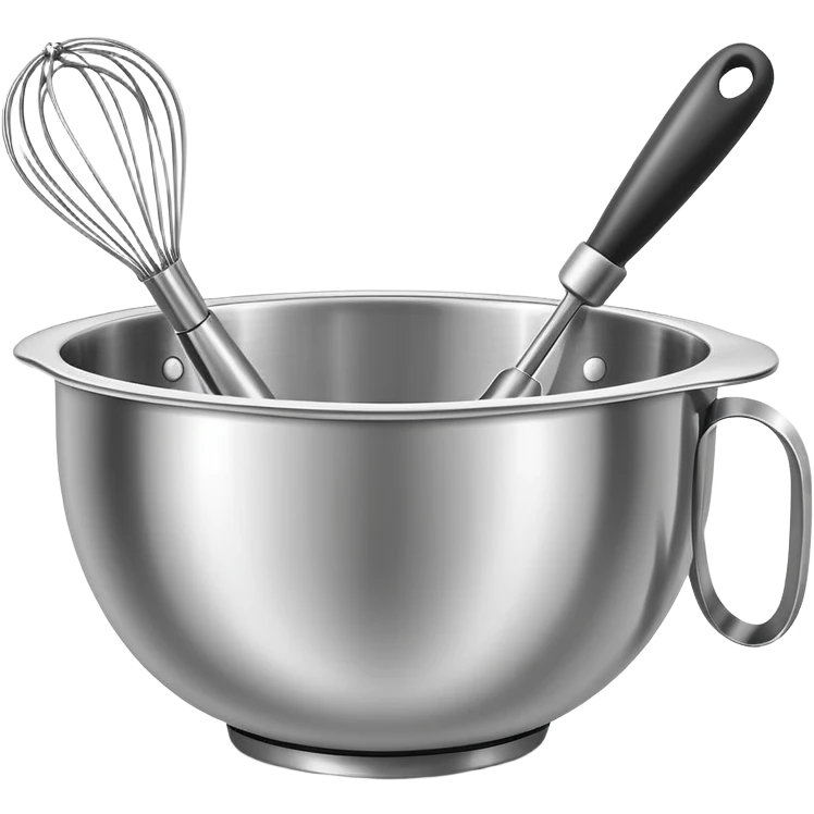 mixing bowl and whisk, simple and bright emoji
