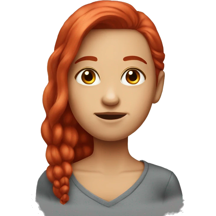 big forehead red hair girl super huge forehead emoji
