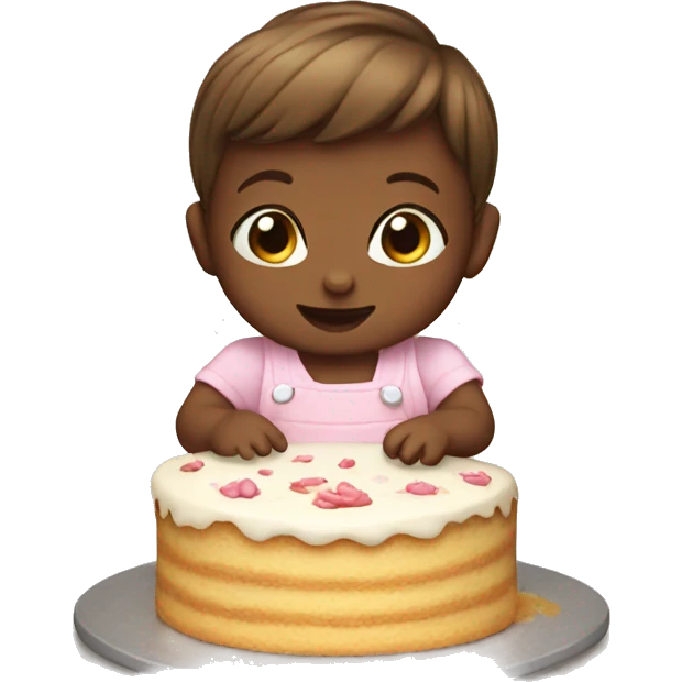 Baby making cake emoji