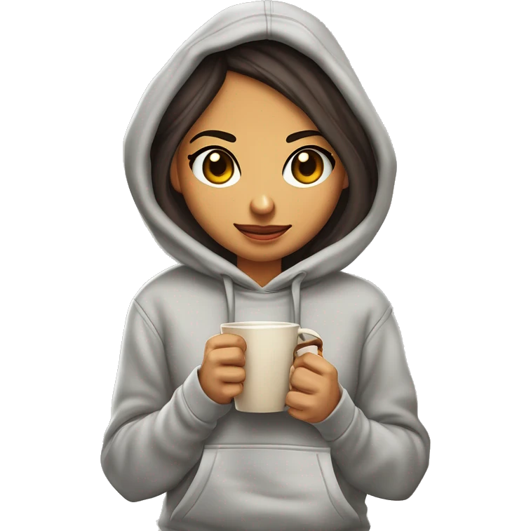 chica con orejas de borrego y cuernos de carnero de piel morena con ojos cafés cabello corto café una sudadera color paja y un borrego como logo en la sudadera tipo chibi caricatura asustado emoji