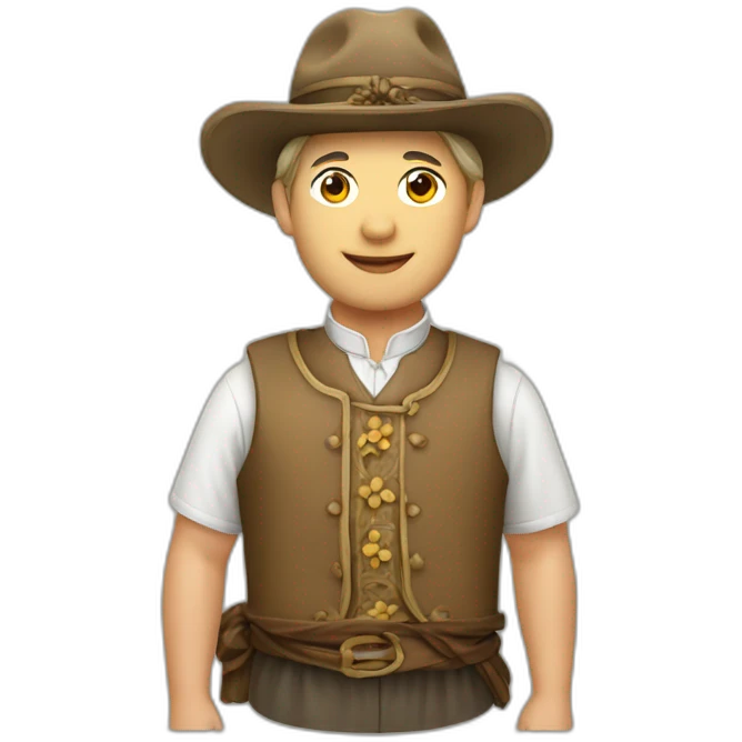 Swiss yang man in tracht suit with hat emoji