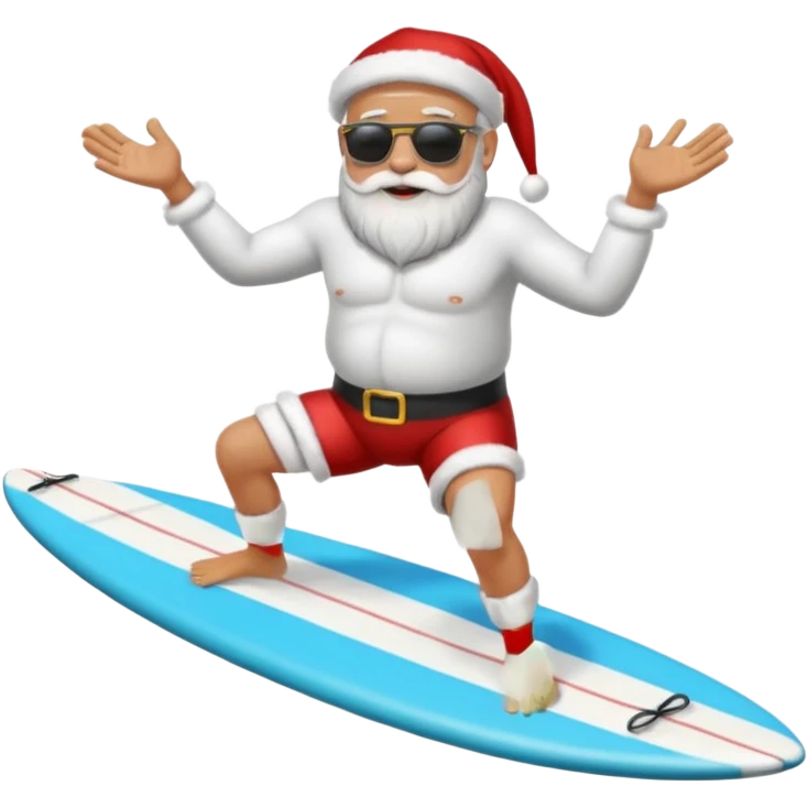 santa on a surfboard emoji