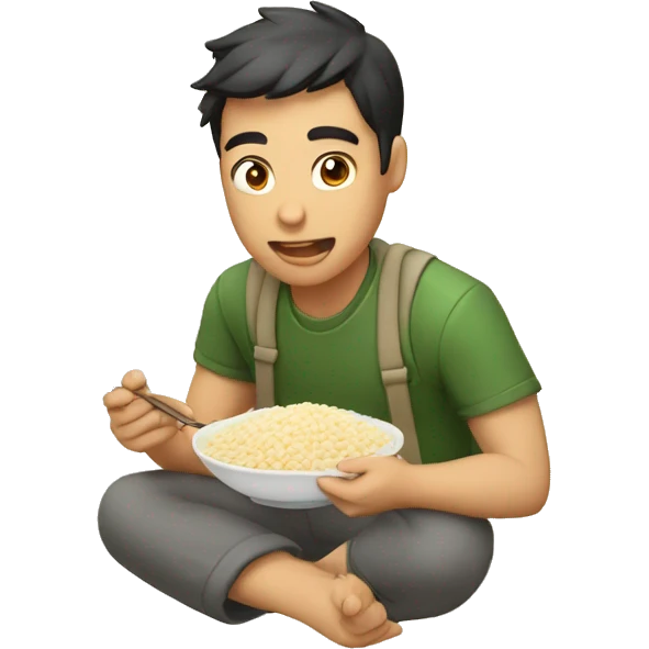 Chino comiendo arroz emoji