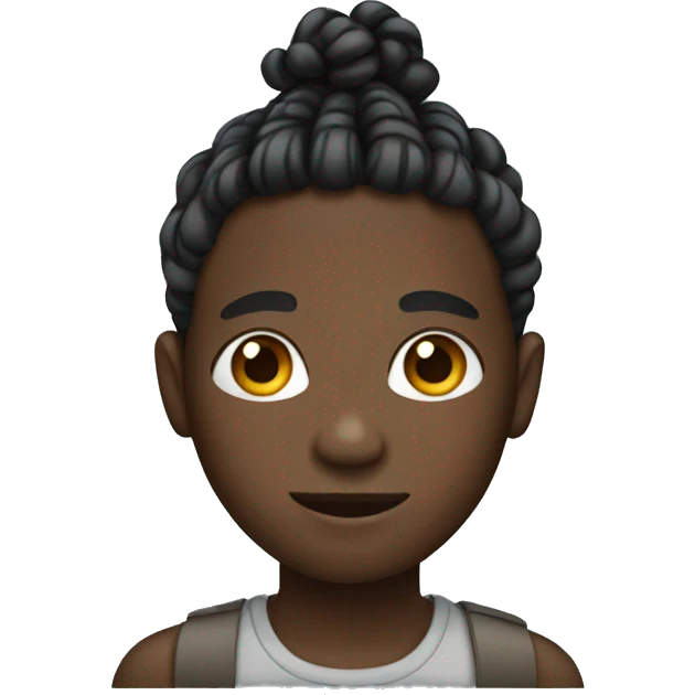 black boy with braids emoji