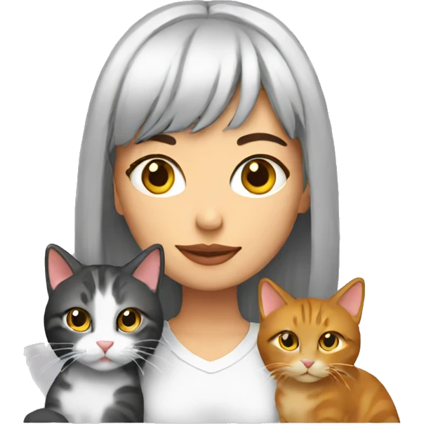 Lisa with her cats emoji