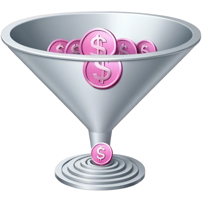 pink money in the sales funnel emoji