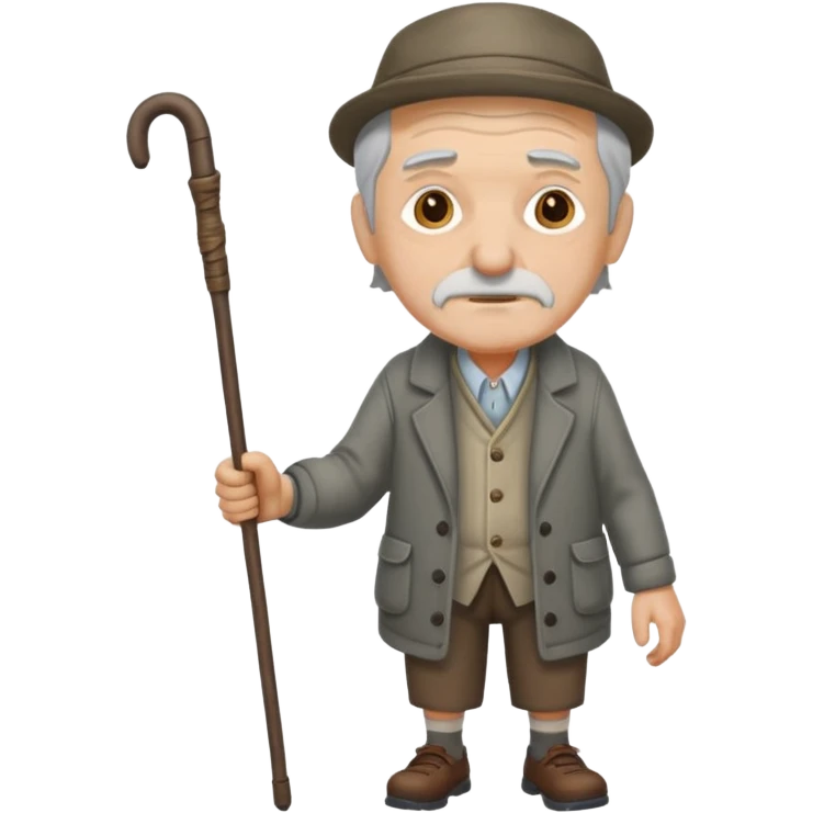 old man with walking stick emoji