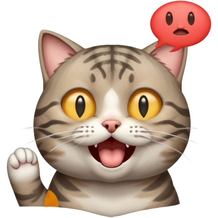 Cat meme, a gray tabby cat holding its head and screaming, with its eyes closed and mouth open, looking annoyed emoji