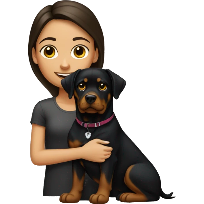 Brunette girl with Rottweiler  emoji